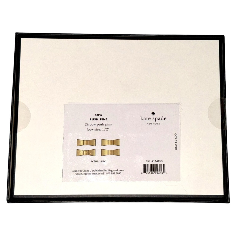 NIB Kate Spade Gold Bow 1/2” Push Pins 24 Count - Picture 2 of 2